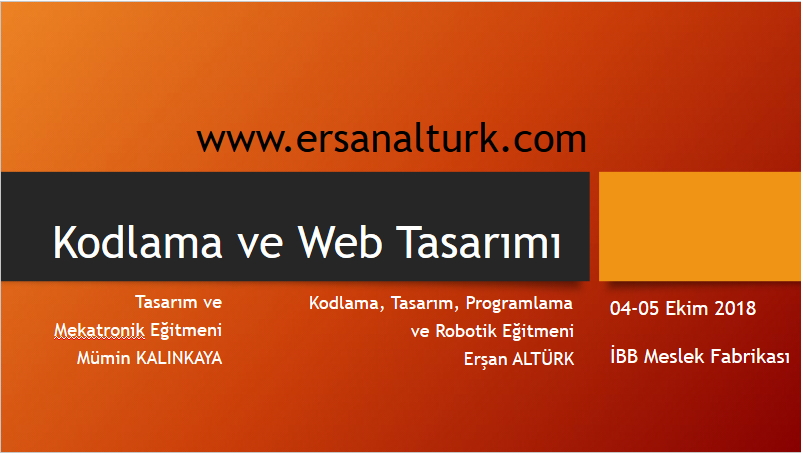 Kodlama ve Web Tasarımı Sunum